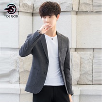Summer casual suit Mens suit Korean version trendy rufflet-handsome young Western suit with a slim fit for a single blouse jacket