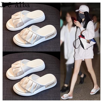 Net red ultra-fire black slippers women wear 2022 new wave shoes women shoes winter thick bottom 100 lap fashion cool tug