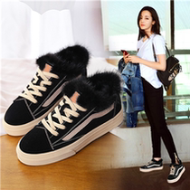 Tide cards 2021 Autumn Winter Korean version ins 100 hitch casual shoes Women plus suede Warm Fur Shoes Students Flat flat shoes