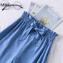 Girl Sky Silk Jeans Broadlegged Pants Autumn 2021 Children Winter Dress New CUHK Child Loose Straight Drum 90% Pants Spring Autumn