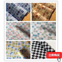 Kitchen wallpaper waterproof and oil-proof self-adhesive black and white mosaic sticker Bathroom bathroom small plaid square wall sticker