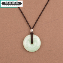 New fine jade jade pearl safety buckle lanyard Tibetan silver hand-woven pendant necklace rope men and women halter neck hanging