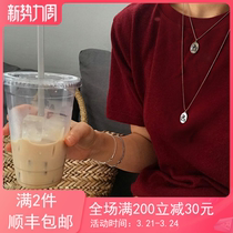 Han Fan cute little angel necklace 925 pure silver long style 100 hitch clothing chain personality genie lock bone chain woman