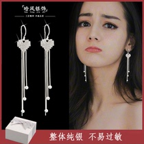 2021 New Love earrings female Korean Net red temperament personality Joker Super Fairy Peach heart drop ear jewelry tide