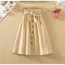  Mid-length skirt womens 2020 summer new Korean casual loose ins super spark bud high waist A-line skirt