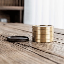 Chamfon Bronze Wooden Cup Mat Set Tea Duct Small Pieces Retro Practical Anti-Burn Insulation Cup Mat Cup Totea Set Accessories Zero Fit