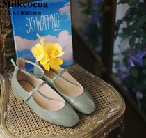 Korean official website milkcocoa4 summer womens sweet dream ballet T-shaped ring buckle round head flat shoes