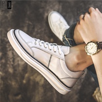 Tide Card Little White Shoes Men 2022 Summer new European station Korean version 100 lap high-end genuine leather breathable casual shoes man