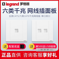 Legrand network cable panel Computer socket Network interface Network port panel 86 type single-port dual-port gigabit type six plug