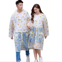 Fashion Rain-proof Hiking Outdoor Thickening 12 Silk Adult Raincoat Riding Raincoat Conjoined Printed EVA Rain