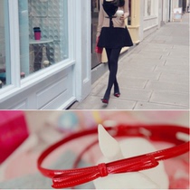 Korean official website milkcocoa September autumn womens youth age reduction bow embellishment wild waist belt