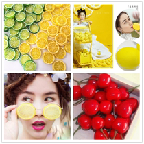 Simulation Lemon Slices Cattle Oil Fruit Children Photo Studio Shooting Assisted Baby Photo Fruit Props Lemon Glasses