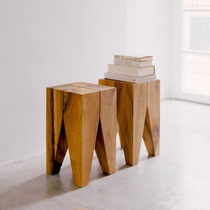 Designer furniture Art carving Solid wood coffee table Solid wood stool Log coffee table Wooden pier edge corner
