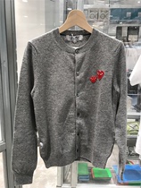Japanese counter CDG Kawakubo Ling PLAY new size heart cardigan sweater for men and women