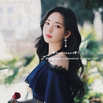 Korean official website milkcocoa summer womens romantic diamond water drop little girl sexy earrings