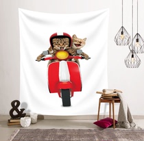 Nordic ins Wind hanging cloth vertical version cat cat meow wall background decorative painting cloth tapestry wall decorative tablecloth