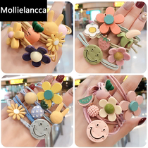 Korean version of childrens hair rope female baby tie hair rubber band does not hurt hair girl head rope cute flower small hair ring