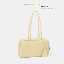 New tide Han version College Wind Large capacity portable Totbag Lychee Grain Square Temperament 100 Hitch Underarm Bag