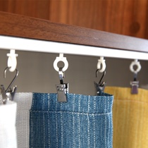 Curtain non-perforated installation slide rail single and double silent track guide rail pulley side mounting curtain rod sticky rail slide