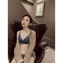 Japanese underwear women without steel rim sexy beauty back lace gathered small chest support anti-sagging adjustment bra set