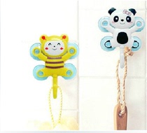 Creative little clunky cute cartoon suction cup hooks adorable multipurpose powerful stick hook 4 suction cup firmer hook