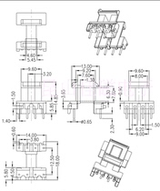 Transformer inductance ee13 horizontal unilateral widening 4 4 The large amount of bagwood skeleton please contact Wangwang