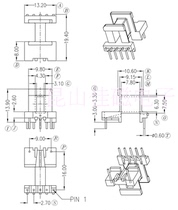 EE13 horizontal unilateral widening 5 2 rows pitch 16 png