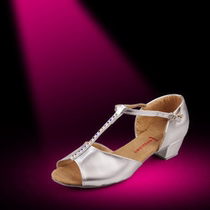 Children Latin dance shoes less Latino dance shoes Children low heel dance shoes Silver Diamond Latin shoes Soft bottom Practicing Girl