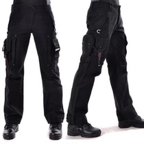 Multi-pocket tooling pants mens new spring fall pure cotton anti-scraping loose casual pants multipocket black tactical pants man