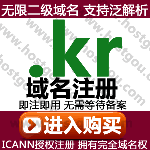 The name registration of the kr domain supports pan-analysis of unlimited second-level names.