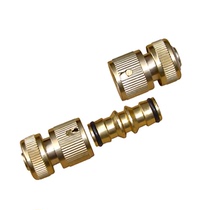 Car wash water gun water pipe joint All copper 4-point water pipe butt extension joint repair joint 3-piece set