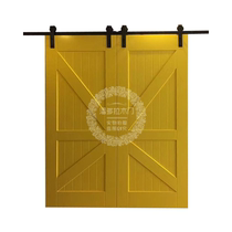 Barn door bathroom door kitchen double-open sliding door push-pull hanging track wooden door indoor door cloakroom partition