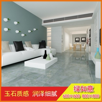 Living Room Bedroom Floor Tiles Full Throw Glazed 600800 Interior Restaurant Hall Floor Brick Background Wall Green Ruyi