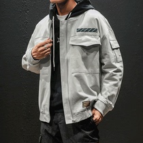 Hong Kong Tide brand spring and autumn big pocket baseball jacket mens Hong Kong style youth loose handsome Korean overalls