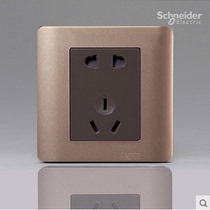 Schneider switch socket Qisheng pure flat light point series style Brown five hole socket E84426 10US
