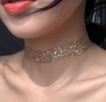 Double-layer simple Japanese and Korean pendant neck jewelry short necktie collar collar collar female collarbone necklace