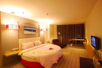 Theme hotel apartment hotel round bed fabric leather couple mood wedding bed Hotel full set of furniture factory direct sales