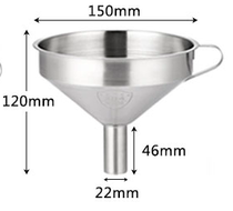 Stainless steel funnel Small iron funnel with filter Large diameter kitchen household stainless steel round dispensing bucket