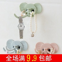 Elephant strong viscose adhesive hook kitchen wall hanging nail-free door rear hanging clothes hook creative bathroom wall wall hanging unscented hook