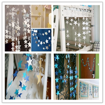 Christmas New Year holiday party decoration arrangement star Hanging Ornament Flower Pearl cardboard small star decoration 4 meters