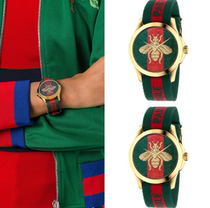 GUCCI Watch Little Bee Embroidered Men and Women Neutral Nylon Strap Watch YA126487