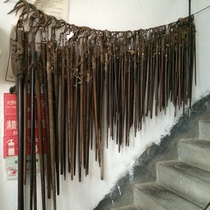 Folk old objects Rural old wood called wooden rod called antique miscellaneous nostalgic decorative ornaments display film and television props