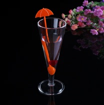 Plastic High Foot Cup Juice Cup Creative Champagne Cup Beverage Cup Transparent Plastic Acrylic Horn Cocktail Glass