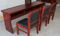Red walnut meeting room combination double staff training table student desks and chairs painted solid wood skins long table