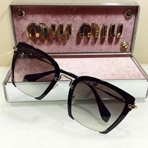 MIU MIU MU 52RS fashion trend big frame square Prince Wen same style ladies sunglasses