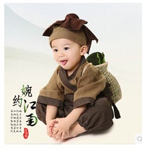 Little monk clothes children Chinese culture Chinese clothes men and women Children Baby Medicine Children hoe young children ancient costume performance costumes