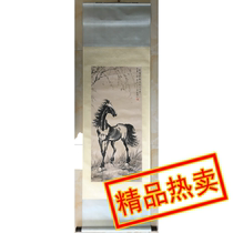 Xu Beihong immediately painted famous calligraphy and painting handwriting collection celebrity antique old painting authentic hot selling Chinese painting bag old promotion