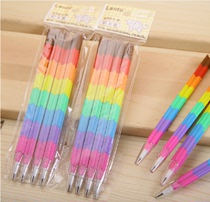 Building block pencil detachable creative rainbow pencil sharpening-free multifunctional bullet pencil (4 pieces)