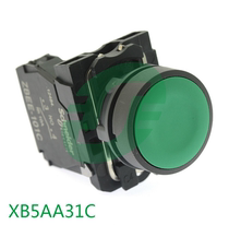 Schneider 22mm Flat head button Plastic XB5AA31C self-reset 1NO Green XB5-AA31C