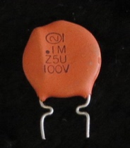 Rare 60s first year sprague 0 1uf 100v red porcelain chip capacitor